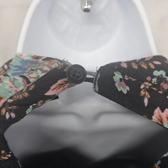 Volcom Gray Blue Floral Peasant Blouse Crochet Festival Tunic Boho Hippie S - Picture 8 of 13